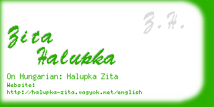 zita halupka business card